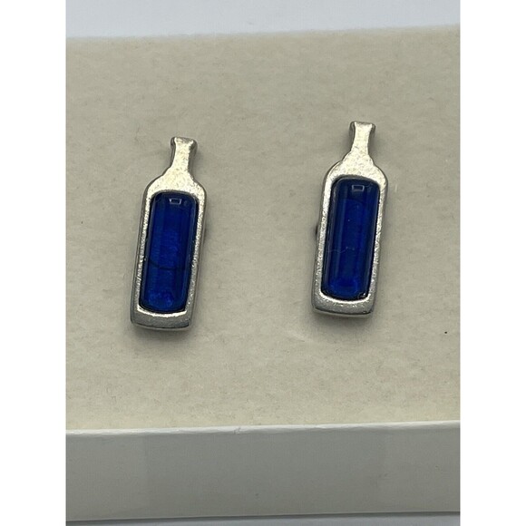 Men’s Blue Glass Bottle Cuff Links - Picture 2 of 8